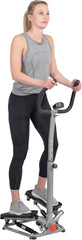 Sunny Health & Fitness Mini Stepper for Exercise Low-Impact Stair Step Cardio Equipment with Resistance Bands, Digital Monitor, Optional Twist Motion Stepper