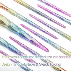 Ammiy Makeup Brushes Sets Professional 10/ 18 Pcs Make up Brushes Premium Synthetic Foundation Brushes Blending Face Powder Blush Eyeshadow Eyeliner Make Up Brush Kit with PU Leather Bag