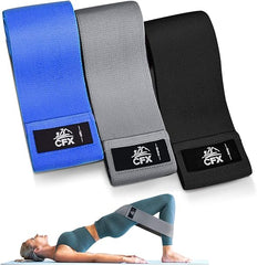 CFX Resistance Bands Set, Exercise Bands with Non-Slip Design for HIPS & Glutes, 3 Levels Workout Bands for Women and Men, Booty Bands for Home Fitness, Yoga, Pilates