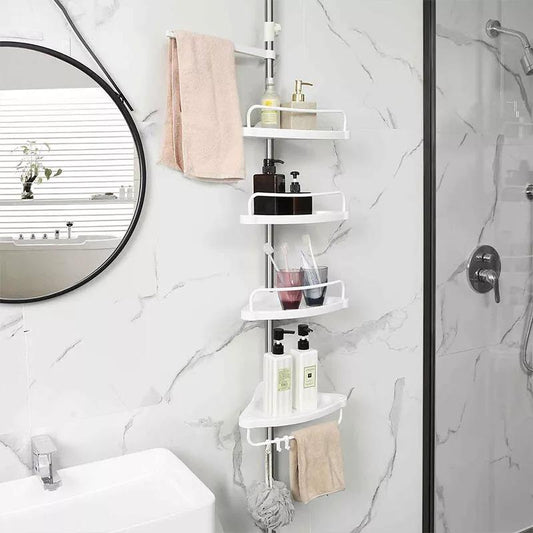 4 Tier Telescopic Bathroom Wall Corner Shelf Rack Shower Caddy Storage Organizer for Home
