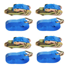4 x Heavy Duty Ratchet Tie Down Straps Car Roof Rack Belts Quick Release 800KG