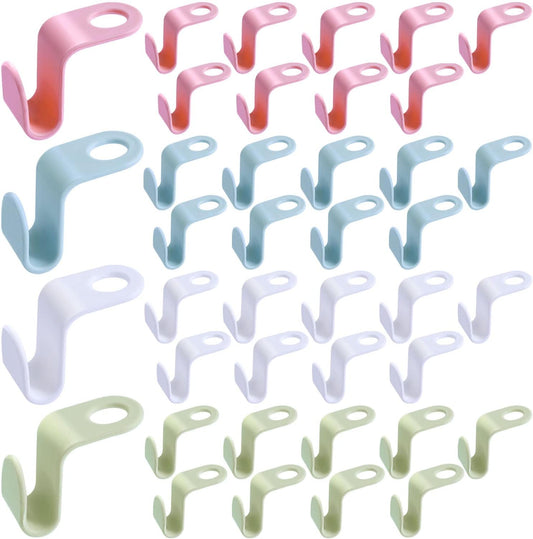 40 Pcs Clothes Hanger Connector Hooks, Multicolor Hanger Connector Hooks Super Space Saving Wardrobe Organise for Garderobe Closet