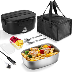 Electric Lunch Box 80W Heated Lunchbox for Adults 1.5L 12V 24V 110V Electric Lunch Box Food Heater for Car/Truck/Office