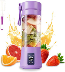 Portable Blender, Personal Juicer Cup, 380ml Handheld Fruit Mixer Machine USB Rechargeable with 6 Power Blades Travel Blender for Smoothies and Shakes (Light Purple)