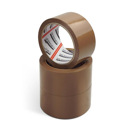 Strong Heavy Duty Roll Pack Brown Packaging Tape, Secure Sticky Sealing Tape for Parcel Boxes, Moving Boxes, Large Postal Bags for Long Term Storage, (48MM x 66M) (3 rolls, Brown)