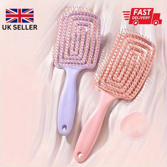1pc Detangle Hair Brush, Curved Vent Brush and Hair Detangler, Easy Detangling Vented Hair Styling Comb Salon for Long Thick Curly Straight Dry Wet Hair, Styling Hair Brush Haircare
