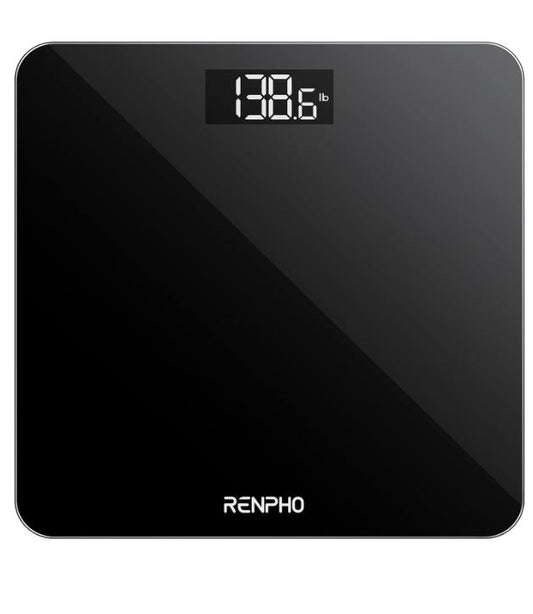 Digital Bathroom Scales with High Precision Sensors for Accurate Body Weight Measurement, LED Display, Black - Healthcare