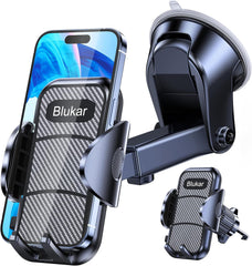 Car Phone Holder, Adjustable Car Phone Mount Cradle 360° Rotation - 4 in 1 Super Stable for Dashboard/Windscreen/Air Vent, One Button Release for All 4.7 to 6.7 inch Smartphones