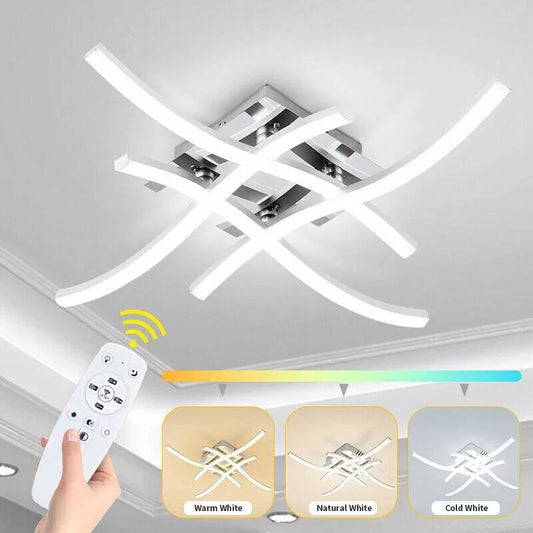 New Dimmable Ceiling Light - Modern Wave Lights for Kitchen, Living Room, and Bedroom