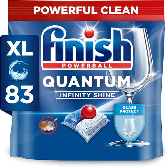 Finish Quantum Infinity Shine Dishwasher Tablets Bulk | Scent : REGULAR | Size : 83 Dishwasher Tabs | For Sparkling Clean,Packaging may vary Cleaner Household