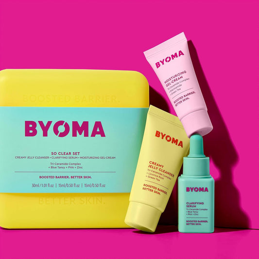 BYOMA Clarifying Starter Kit - Mini Cleanser 30ml, Light Cream 15ml and Clarifying Serum 15ml