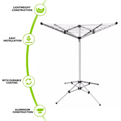 4 Arm 18M Portable Aluminium MULTI HANGER FREE STANDING Rotary Airer