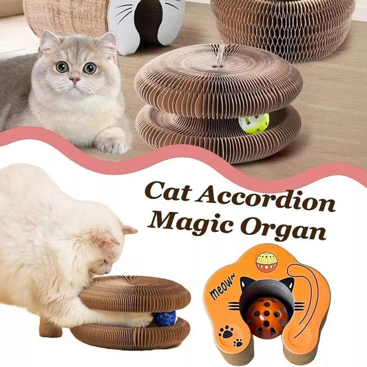 Kitty Kurlz Cat Toy Cat Accordion Magic Organ Cat Scratching Board Cat Toy Ball