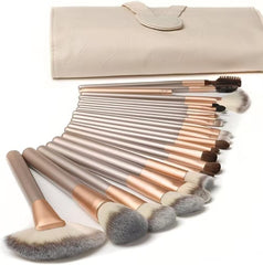 Ammiy Makeup Brushes Sets Professional 10/ 18 Pcs Make up Brushes Premium Synthetic Foundation Brushes Blending Face Powder Blush Eyeshadow Eyeliner Make Up Brush Kit with PU Leather Bag