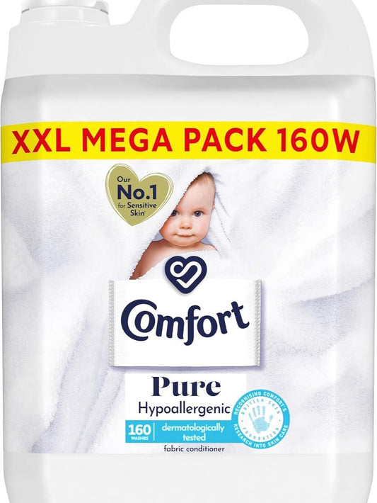 Comfort Pure Sensitive Fabric Conditioner dermatologically tested gentle next to sensitive skin 160 washes (4.8 L)