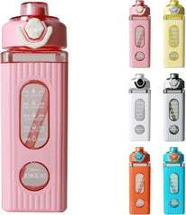 Water Bottle with Straw,700ml Sports Water Bottles with Cute Sticker,Reusable Drinks Bottle,Large Hydrate Drinking Bottle,Leak Proof Sports for School Office Gym Outdoor Girls Boys Men Women