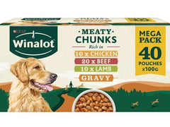 Winalot Dog Food Mixed in Gravy, 40 x 100g - Nutritious & Delicious Meal for Your Furry Friend