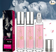 3PCS Pheromone Perfume for Women, Venom Pheromone Perfume to Attract Men, Roll-On Infused Essential Oil Perfume Cologne with Dividing Bottle