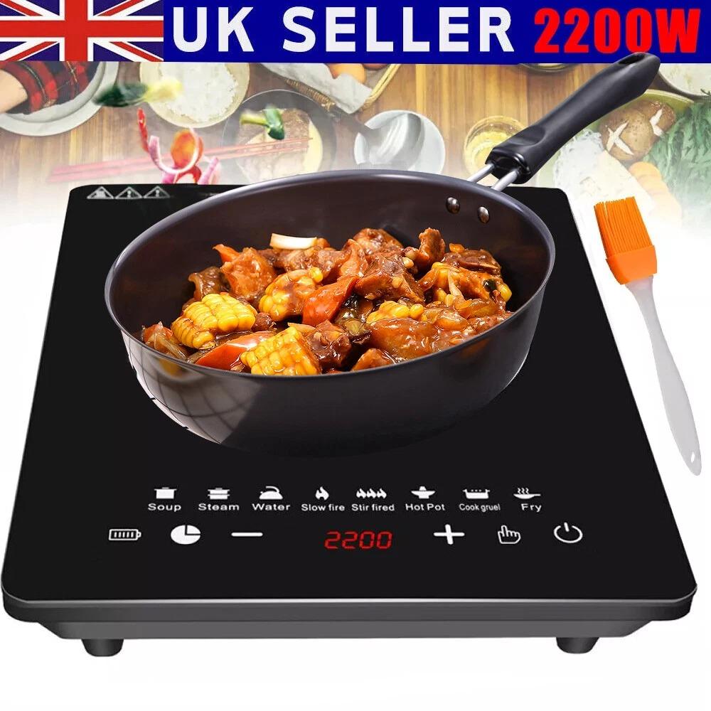 2200W Electric Induction Hob Portable Digital Touch Single Cooker Hot Plate Tool for Home Kitchen