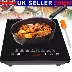 2200W Electric Induction Hob Portable Digital Touch Single Cooker Hot Plate Tool for Home Kitchen