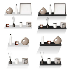 Set of 2 Floating Wall Shelves Picture Ledge Display Rack Book Hanging Shelf 45cm