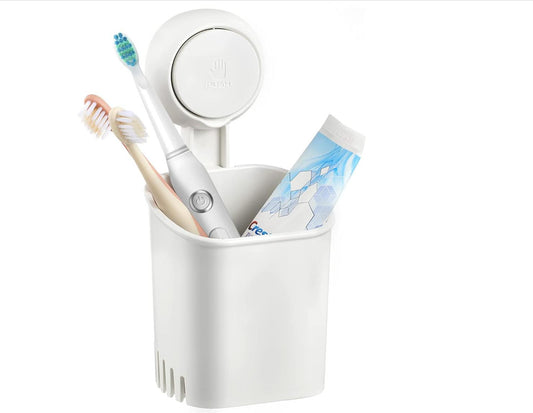 Suction Cup Toothbrush Holder Bathroom No Drill Razor Holder Removable Storage Suction Holder Tooth Brush Organiser Plastic for Electric Toothbrush Kitchen - White Ceramic Octopus