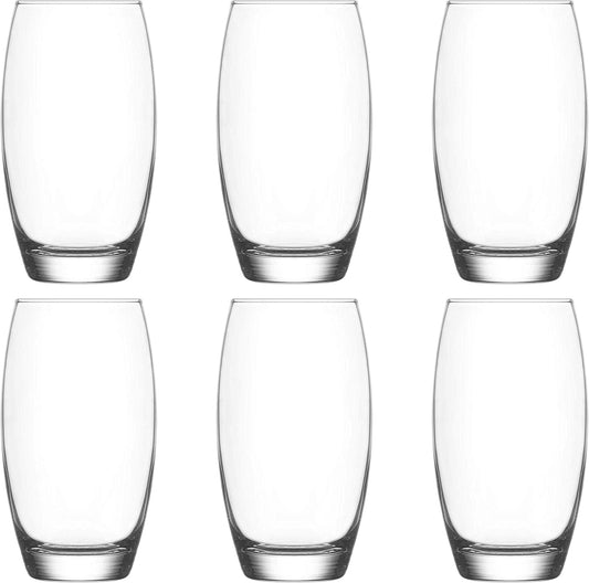 Highball Glass / Tumbler Water Glasses / Juice Drinking Glasses / Tall Drinking Glasses / Set of 6 Glasses / 510 cc Drinkware