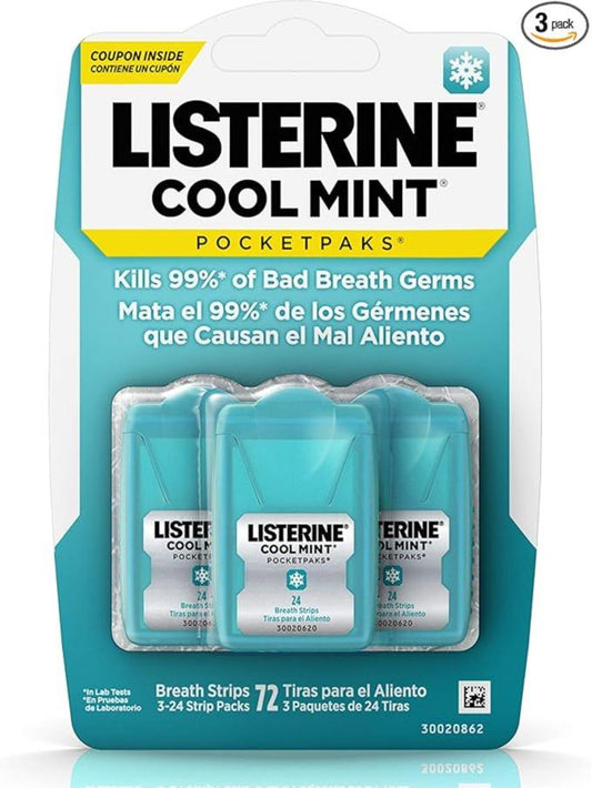 Listerine - Pocketpaks, Oral Care Strips, Cool Mint - 72 Strips