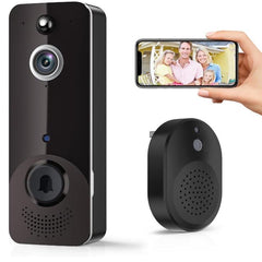 WiFi Video Doorbell with Free Ring Chime, Human Detection, Night Vision, Cloud Storage, Battery Powered