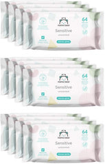 Mama Bear Sensitive Unscented Baby Wipes, 768 Count (12 Packs of 64)