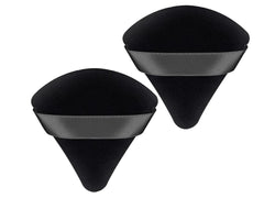 Triangle Puff 4 Pcs for Pressed Powder with Strap, Soft & Resuable Foundation Sponge, Black + Black