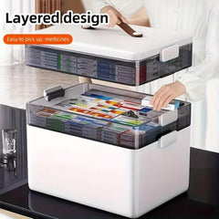 3 Layer Family Medicine Storage Box,Thickened Extra Large Medicine Storage Box