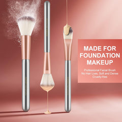 Ammiy Makeup Brushes Sets Professional 10/ 18 Pcs Make up Brushes Premium Synthetic Foundation Brushes Blending Face Powder Blush Eyeshadow Eyeliner Make Up Brush Kit with PU Leather Bag