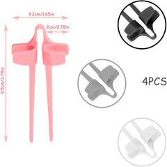 Plastic Finger Chopsticks,4 pcs Lazy Auxiliary Chopsticks to Keep Hands Clean Snack Chopsticks Can be Reused to Play Games for Work and Study at Home and in The Kitchen