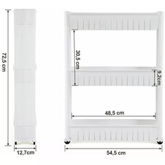 SLIM SLIDE OUT KITCHEN TROLLEY BATHROOM RACK HOLDER STORAGE SHELF ON WHEELS