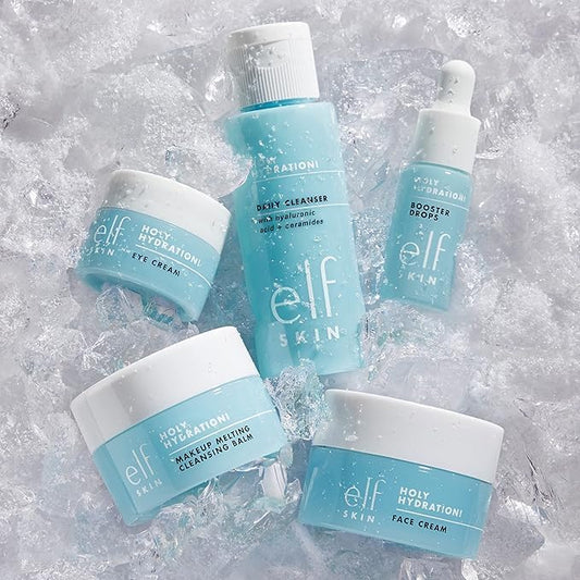 e.l.f. SKIN Hydrated Ever After Skincare Mini Kit - Cleanser, Makeup Remover, Moisturiser & Eye Cream - Moisturize, Moisture