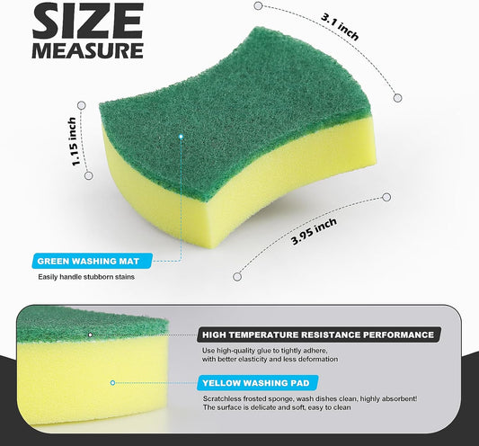 Kitchen Cleaning Sponges,24 Pack Eco Non-Scratch for Dish,Scrub Sponges… Comfortable Household
