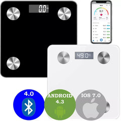 180KG Bathroom Bluetooth Glass Scales BMI Body Fat Monitor Weighing for iOS and Android