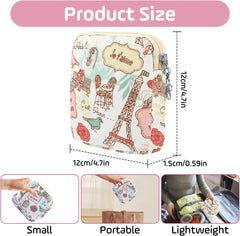 2 Packs Sanitary Pad Storage Bag Zipper Period Bag Sanitary Pads Holder Period Bags for Teenage Girls Small Make Up Bag Napkin Key Coin Purse Portable First Period Bag for School Teen Girls Women