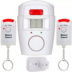 SENSOR MOTION PIR WIRELESS ALARM WITH 2 REMOTE CONTROLS SHED GARAGE HOME CARAVAN