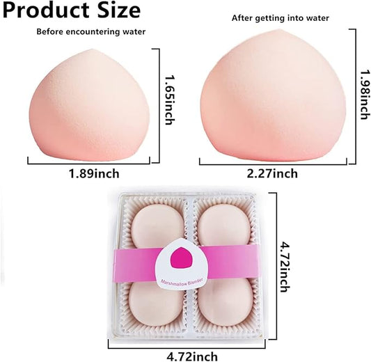 4Pcs Marshmallow Sponge for Flawless Makeup Powder Foundation and Concealer Blenders