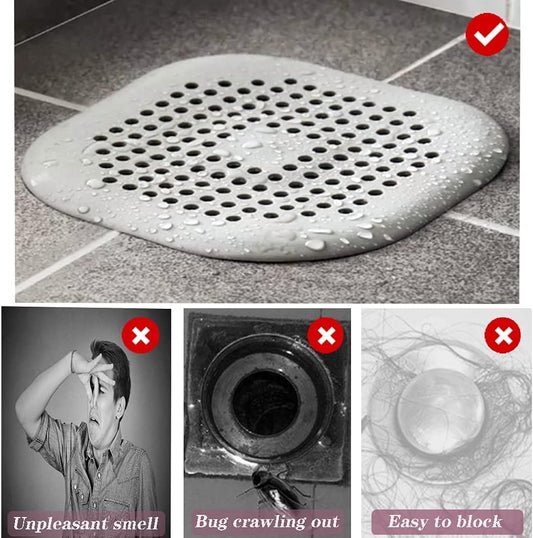 4 Pcs Silicone Drain Protector with Sucker, Sink Strainer Protector, Shower Drain Covers Hair Catcher, Strainer Plug Trap Filter for Bathroom, Bathtub, Kitchen Set Installation