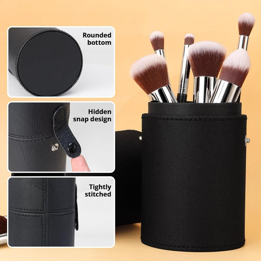 BEAKEY Makeup Brushes, Foundation Brushes, Blending Face Powder Blush Eyeshadow Brushes, Gift for Ladies and Girls, Brush Sets with Two Sponges (10+2pcs, with Black Brush Case)