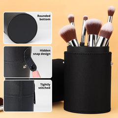 BEAKEY Makeup Brushes, Foundation Brushes, Blending Face Powder Blush Eyeshadow Brushes, Gift for Ladies and Girls, Brush Sets with Two Sponges (10+2pcs, with Black Brush Case)