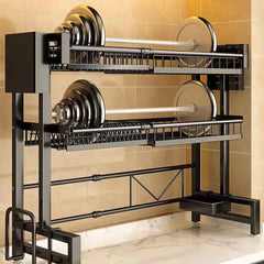 Space Saving Over The Sink Dish Drying Rack 2 Tier Adjustable Dish Drainer Large