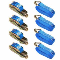 4 x Heavy Duty Ratchet Tie Down Straps Car Roof Rack Belts Quick Release 800KG
