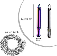 2 Pcs Portable Breathing Necklace, Stainless Steel Whistle Necklace in 2 Colors, Anapana Breathing Necklace for Breathing Exercises, Mindfulness, Meditation, Lover, Women, Men