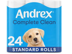 Andrex Complete Clean Toilet Tissue 24 Rolls - FSC Certified - Wipes