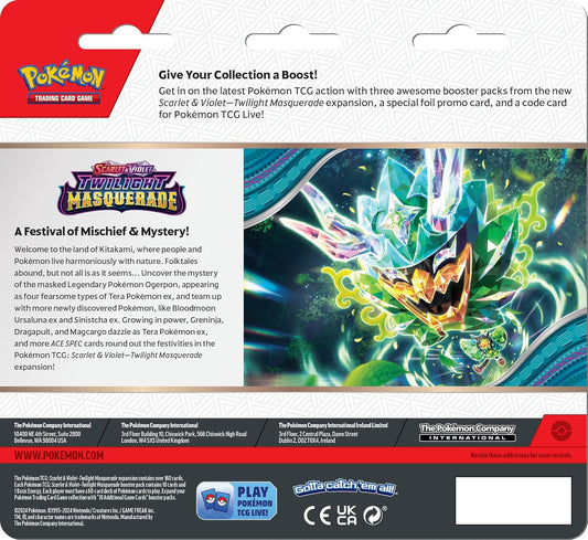 Pokémon TCG: Scarlet & Violet—Twilight Masquerade 3-Pack Blister: Snorlax (3 Booster Packs & 1 Foil Promo)