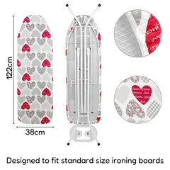 Ironing Board Cover Elasticated Easy Fit Heat Reflective Double Layer 122x38cm